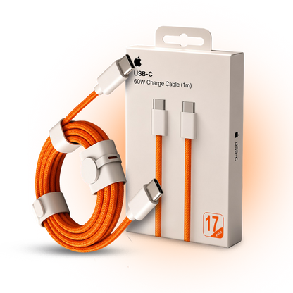 17 PRO | USB-C 60W Charging Cable 1 Meter and Premium Orange Edition - High Speed